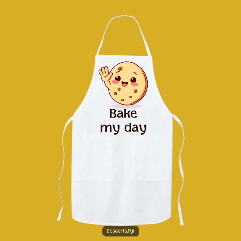 Funny Cookie Character Apron: Cheerful Wave for a Delightful Kitchen Funny Gift