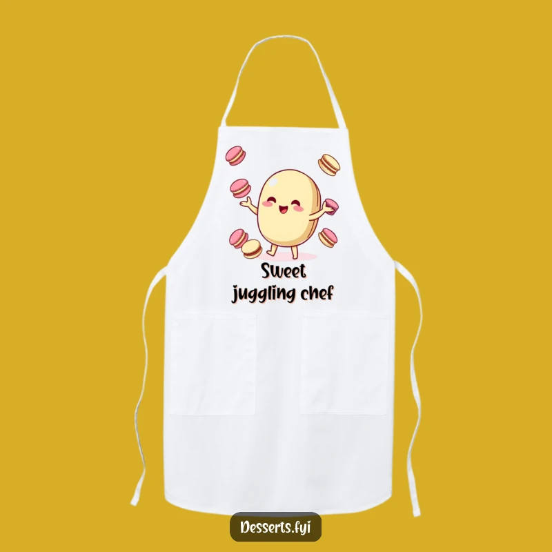Funny Baking Apron: Juggling Macaroon for Playful Pastry Fun