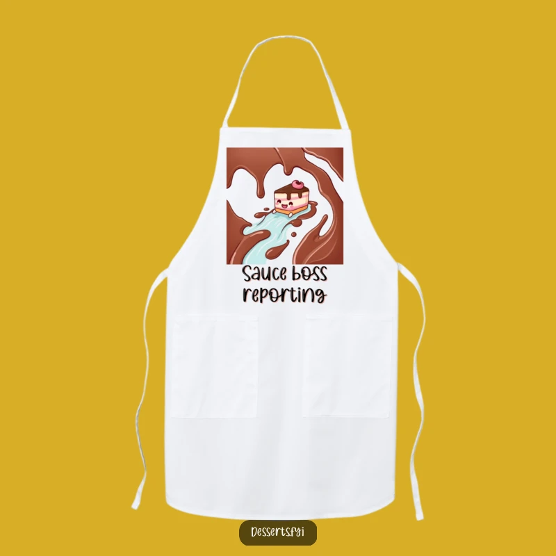 Funny Cake Character Chocolate River Apron - Cook Up Laughs!