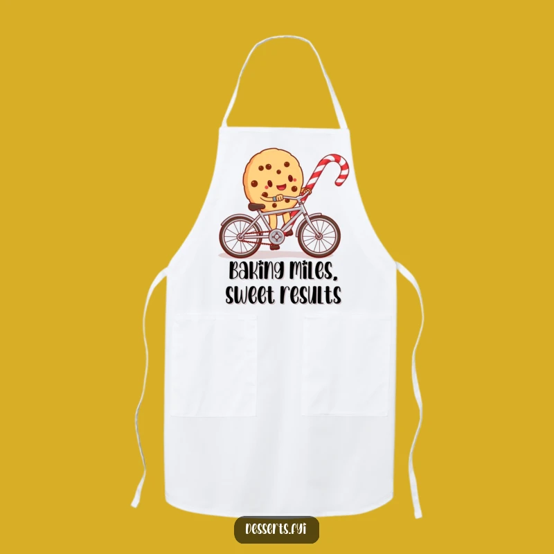 Funny Cookie Cyclist Apron - Whimsical Kitchen Fun, Perfect Funny Gift for Bakers