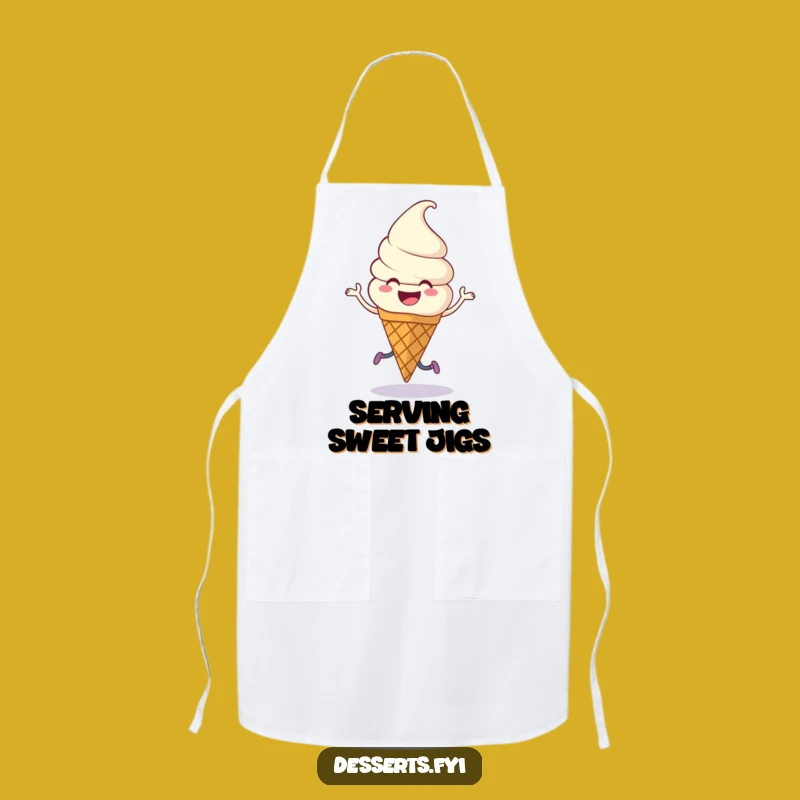 Funny Apron: Dancing Ice Cream Cone, Perfect for a Joyful & Hilarious Baker