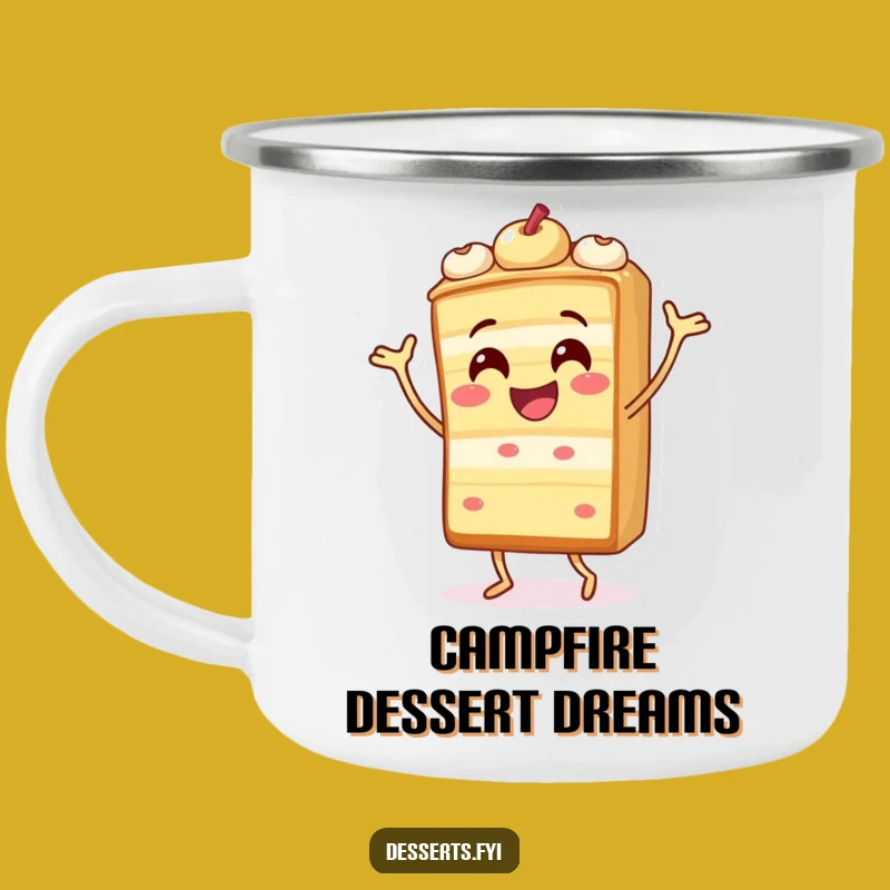 Funny Cake Dance Camping Mug: Sip Your Celebration Outdoors, Ideal Funny Party Gift