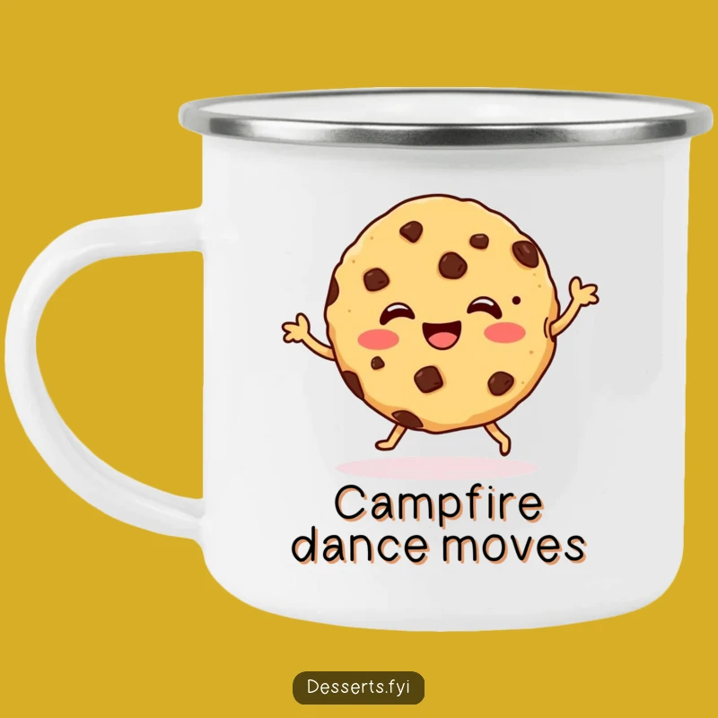 Funny Cookie Dance Camping Mug: Chocolate Chip Moves - Adventure Ready!