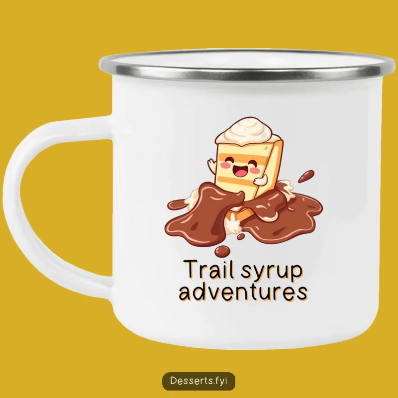 Funny Joyful Cake Camping Mug: Adventure Chocolate River - Perfect Funny Gift