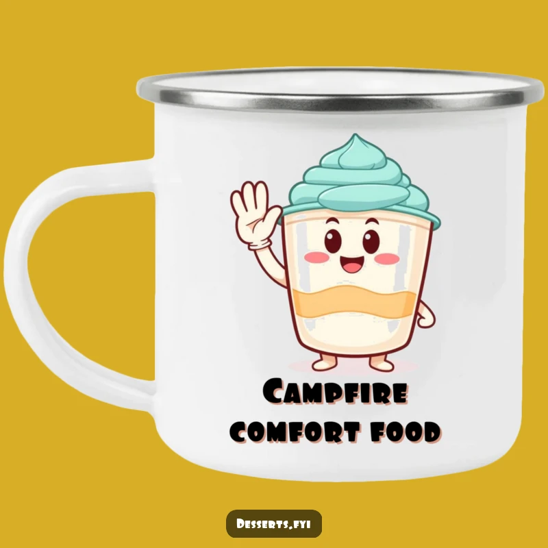 Funny Pudding Cup Camping Mug: Enjoy Your Drink with a Cheerful Salute, Ideal Funny Outdoor Gift
