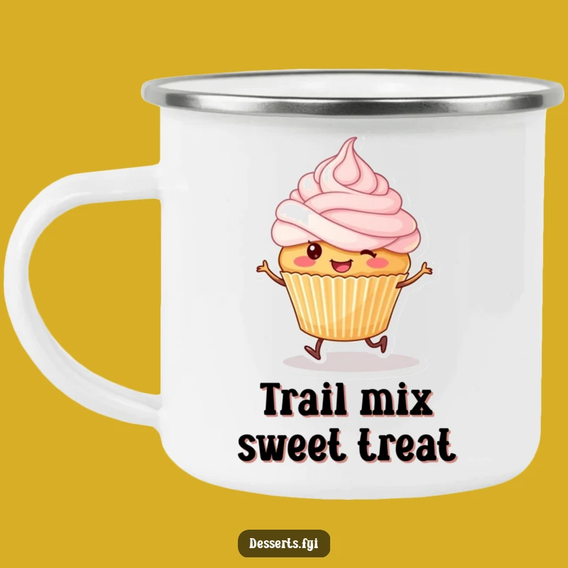 Funny Skipping Cupcake Camping Mug: Sweet Sips on the Go