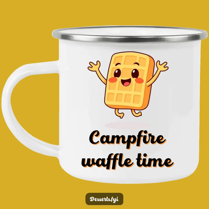 Funny Waffle Camping Mug: Enjoy Your Drink with Energy, Ideal Funny Outdoor Activity Gift