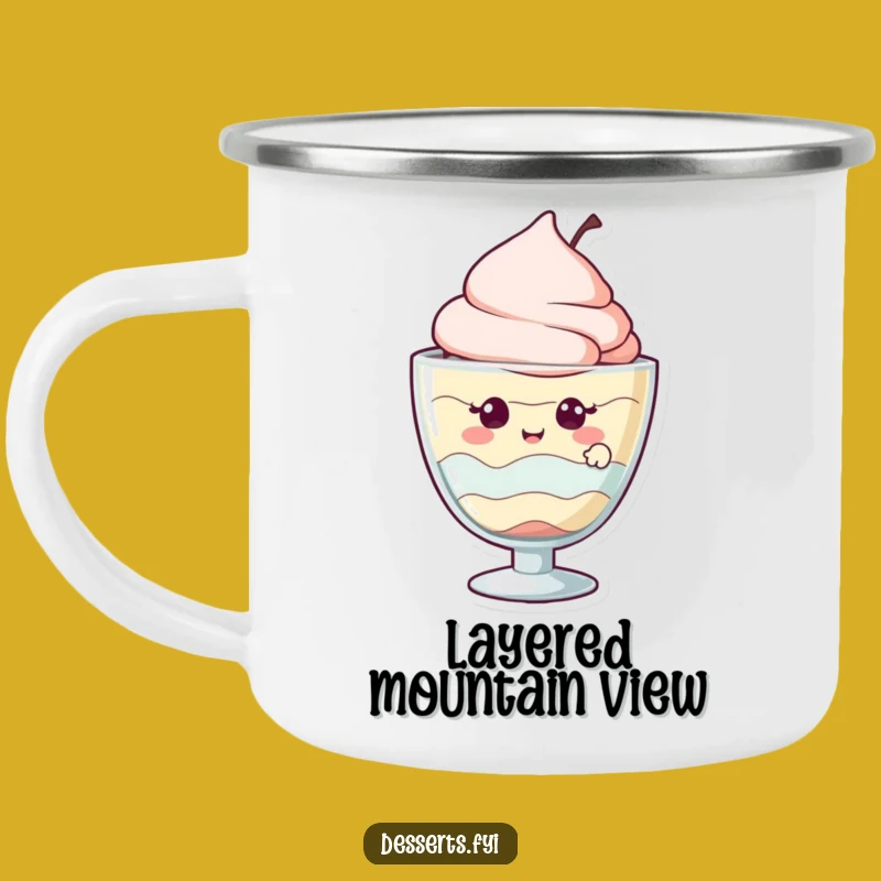 Funny Dessert Camping Mug: Giggling Parfait Character, Great Funny Gift