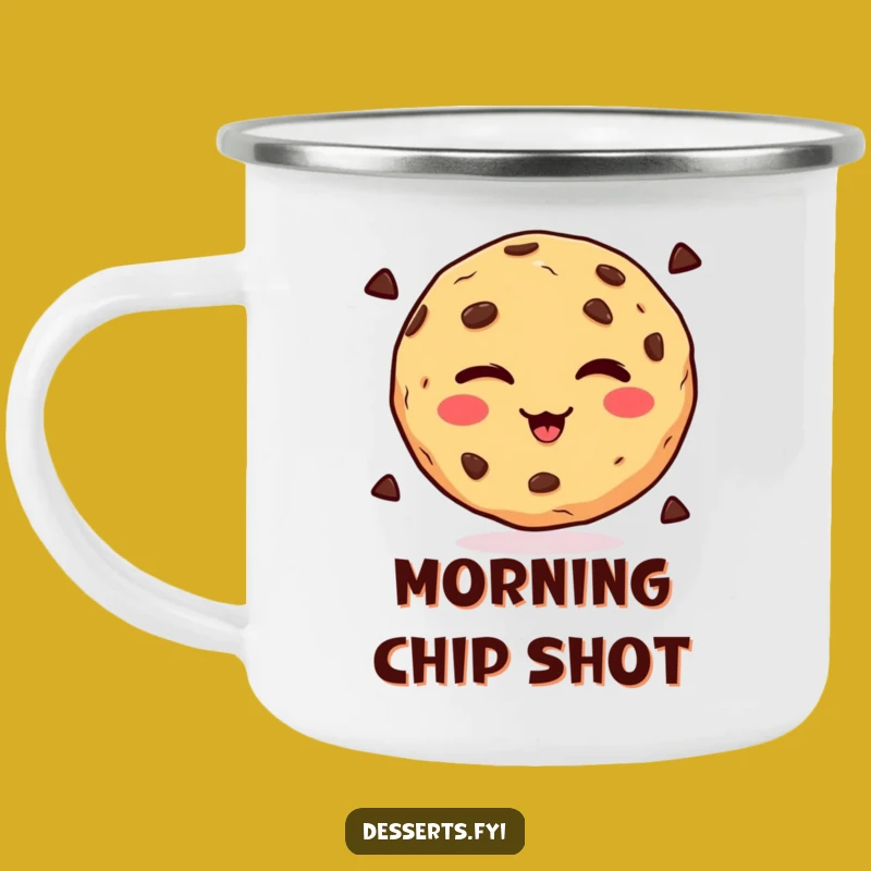Funny Winking Cookie Camping Mug, Durable Chocolate Chip Camp Cup, Perfect Outdoor Funny Gift