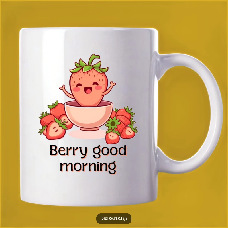 Funny Strawberry Jump Mug: Start Your Day with Fruity Fun, a Perfect Funny Gift