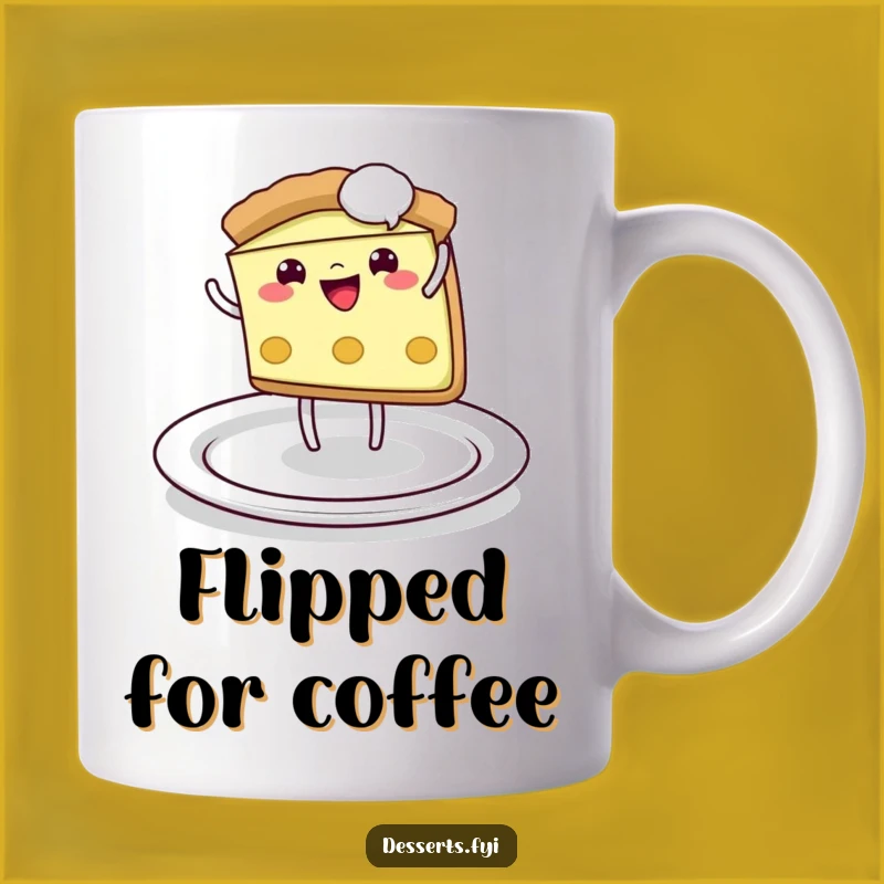 Funny Pie Cartwheel Mug: Playful Slice - Hilarious Dessert Lover Gift