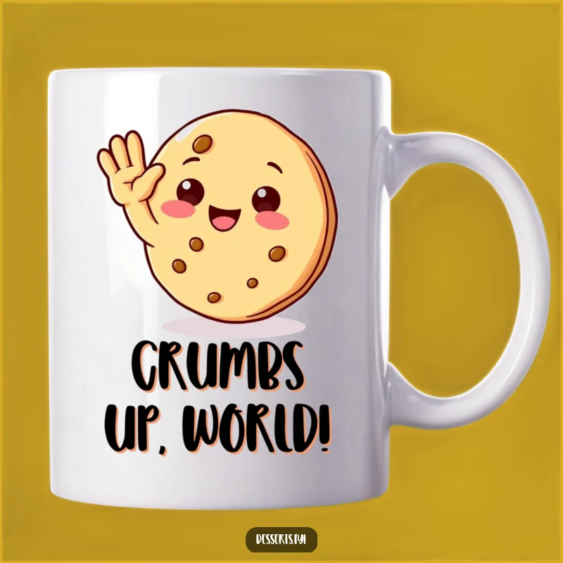 Funny Cookie Character Mug: A Cheerful Wave Makes a Delightful Funny Gift