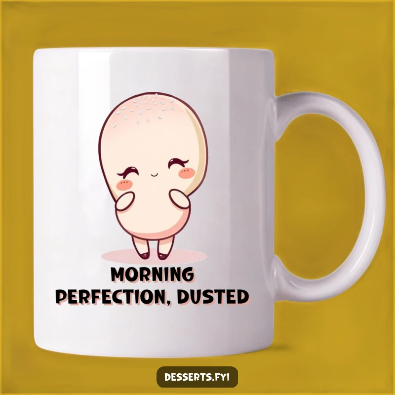 Funny Macaron Pose Mug - Elegant Sugar Dusted Delight, Perfect Gift for Sophisticated Sweet Tooths