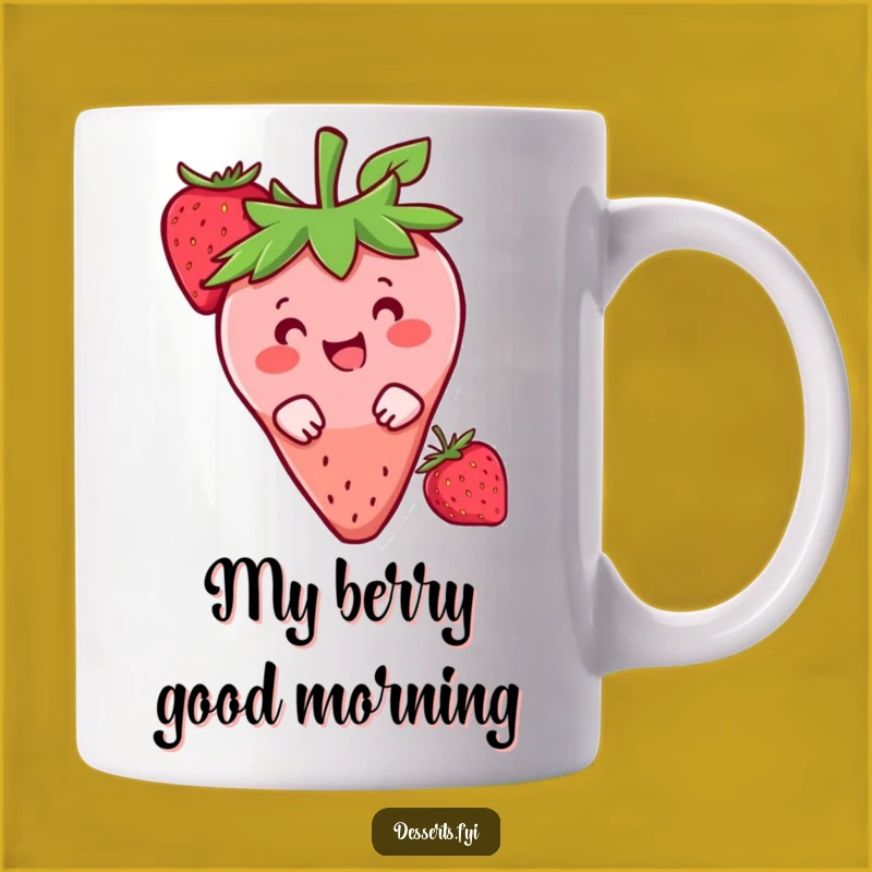 Funny Strawberry Peek Mug: Start Your Day Sweetly, Perfect Fruity Funny Gift