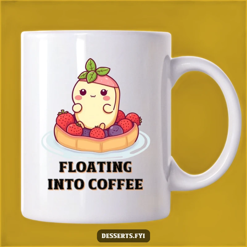 Funny Tart Float Mug - Berry Raft Adventure, Perfect Gift for Dessert Lovers