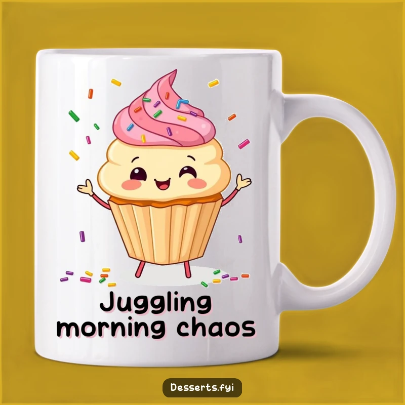 Funny Cupcake Juggling Mug: Sweet Moments and Hilarious Fun Guaranteed