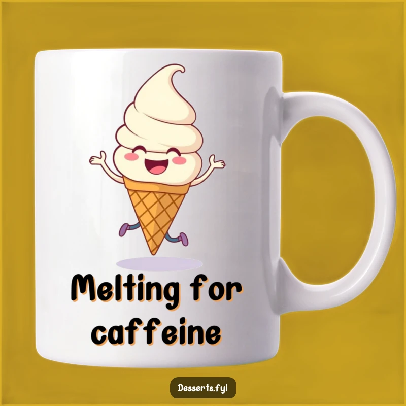 Funny Gift Mug: Smiling Ice Cream Dancer, Perfect for Sweet Treat Lovers and Fun Times