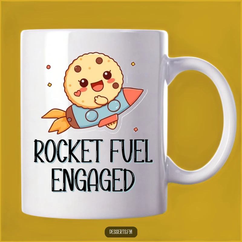 Funny Cookie Rocket Mug: Blast Off with Laughter Every Morning