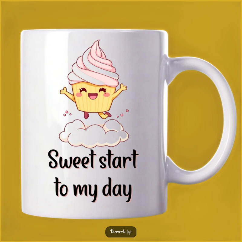 Funny Cupcake Leap Mug: Indulge in Sweet Humor and Dessert Delight