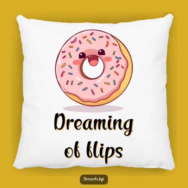 Funny Dessert Pillow: Donut Somersault Comfort Gift