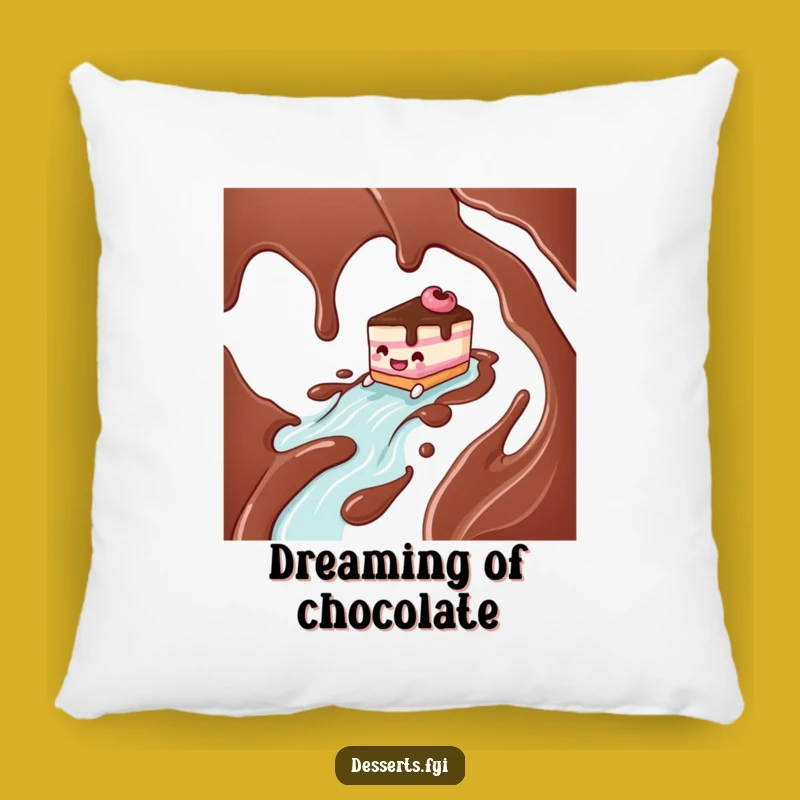 Funny Cake Character Chocolate River Pillow - Cozy & Hilarious Decor