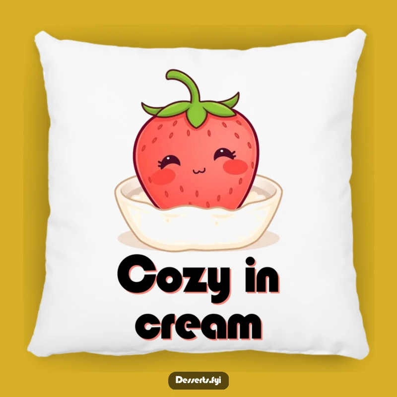 Funny Strawberry Cream Pillow: Cozy Bliss, Sweet Comfort Gift