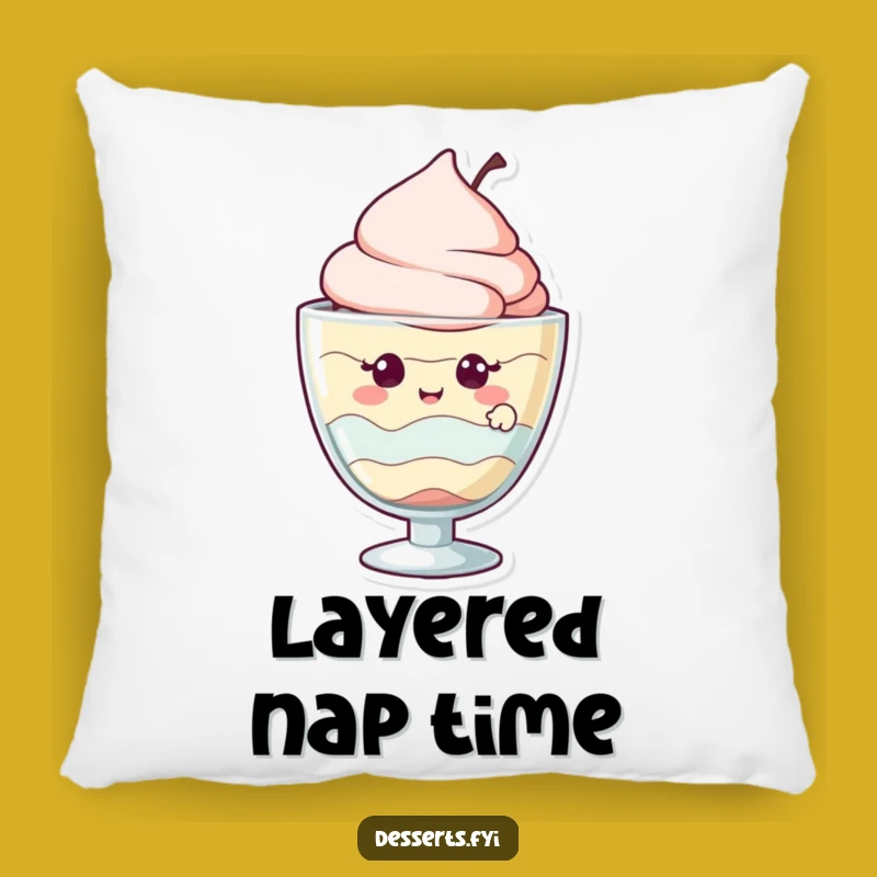 Funny Sweet Pillow: Giggling Parfait Character, Cozy Funny Gift