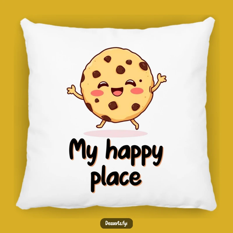 Funny Cookie Dance Pillow: Cozy Chocolate Chip Comfort - Sweet & Cute!