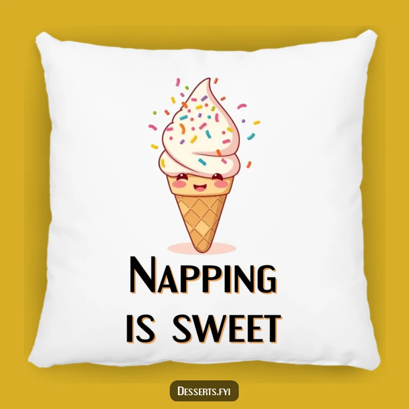 Funny Ice Cream Sprinkle Pillow: Snuggle Up With Sweetness, A Comfy Funny Accent Gift