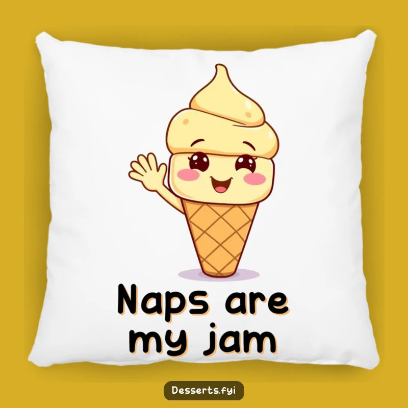 Funny Waving Ice Cream Pillow: Cozy Comfort with a Sweet, Cheerful Accent