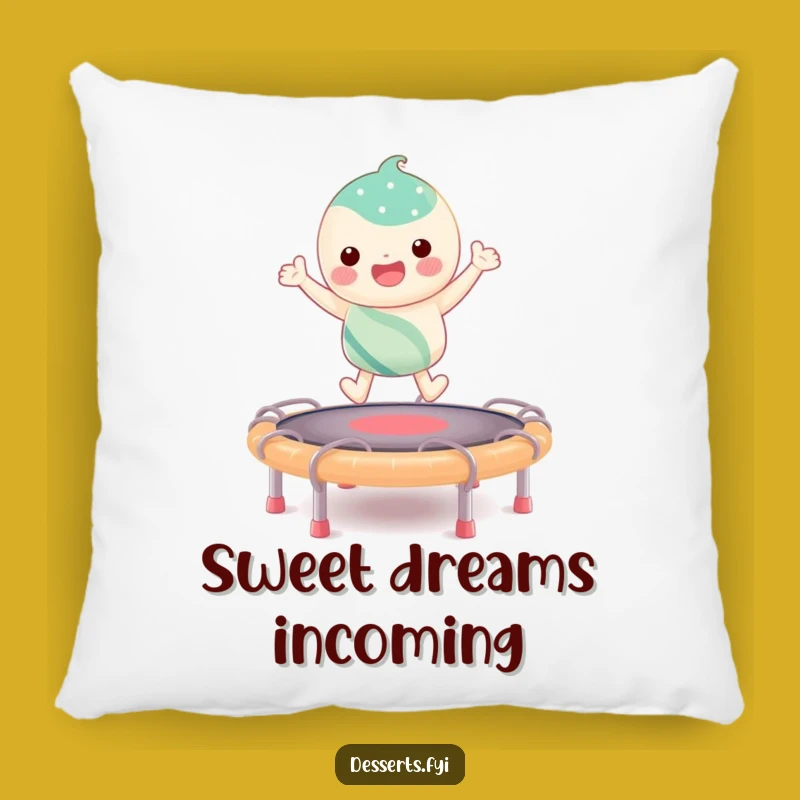 Cozy Funny Candy Trampoline Pillow: Sweet Comfort with a Bouncing Character