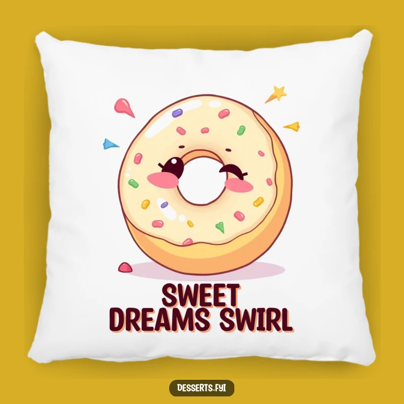 Funny Donut Wink Pillow: Joyful Sprinkles Cushion for Sweet & Humorous Comfort