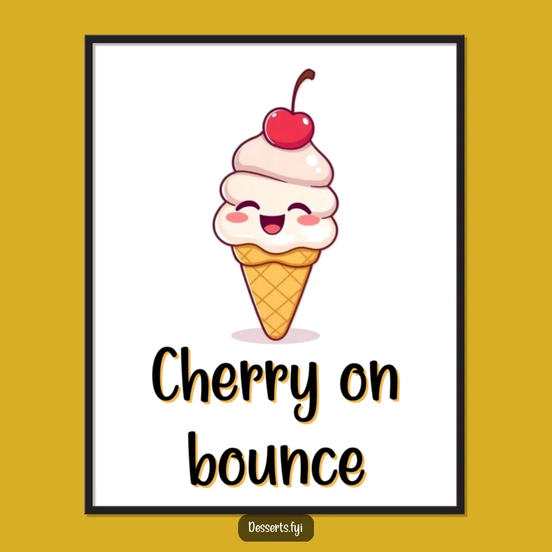 Funny Ice Cream Cone Digital Art: Instant Giggles & Sweet Delight for Walls!