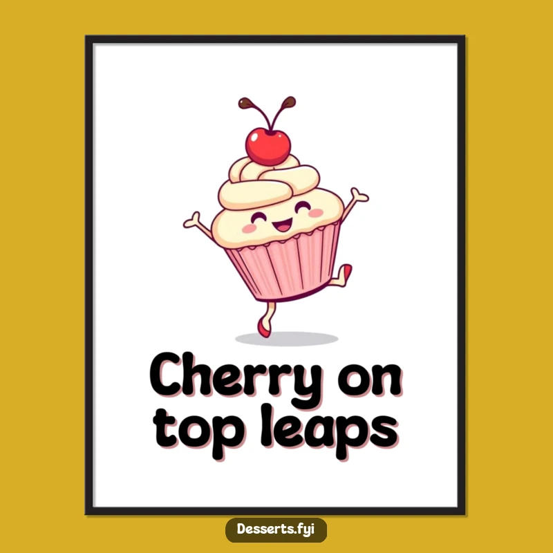 Funny Cupcake Cartwheel Print: Hilarious Digital Art for a Sweet and Joyful Space!