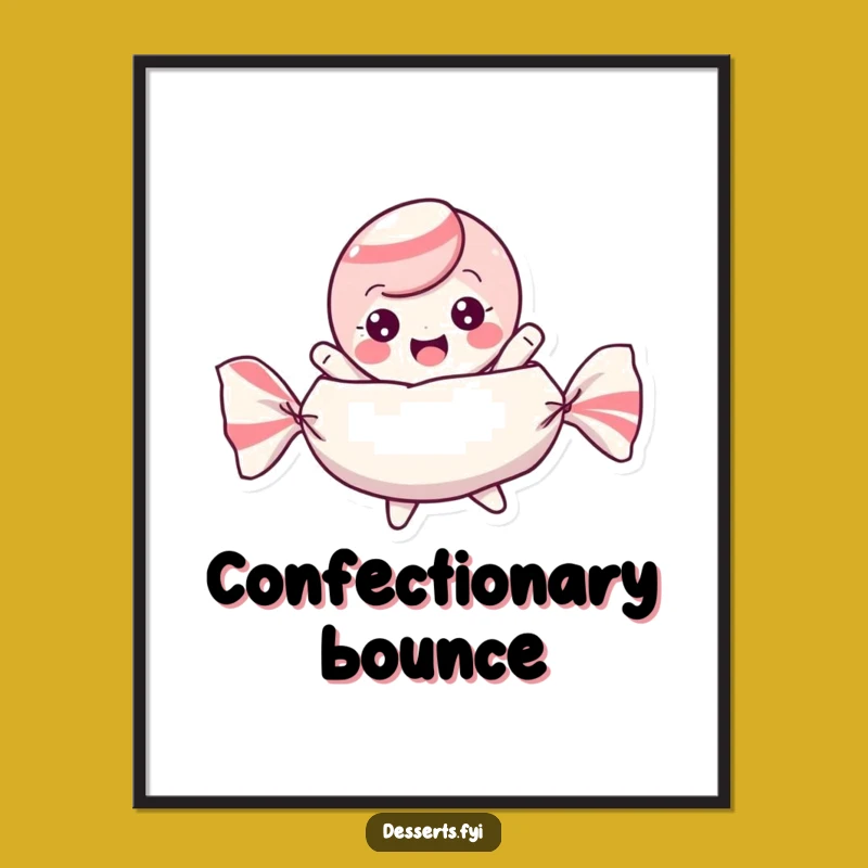 Funny Candy Art Print: Playful Character in Wrapper, Instant Funny Gift Decor