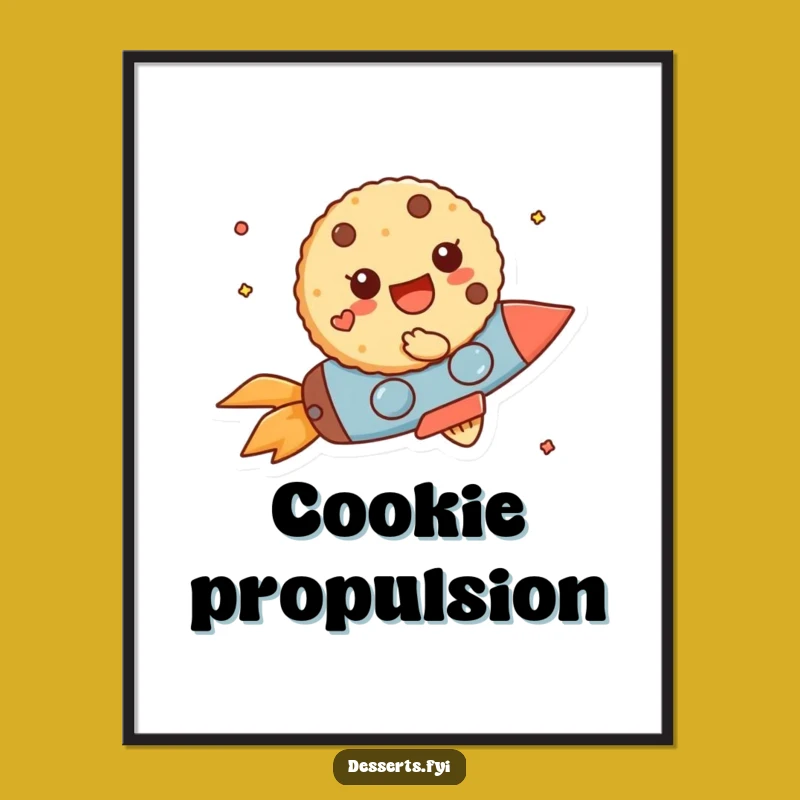 Funny Cookie Rocket Digital Art: Instant Adventure for Your Walls