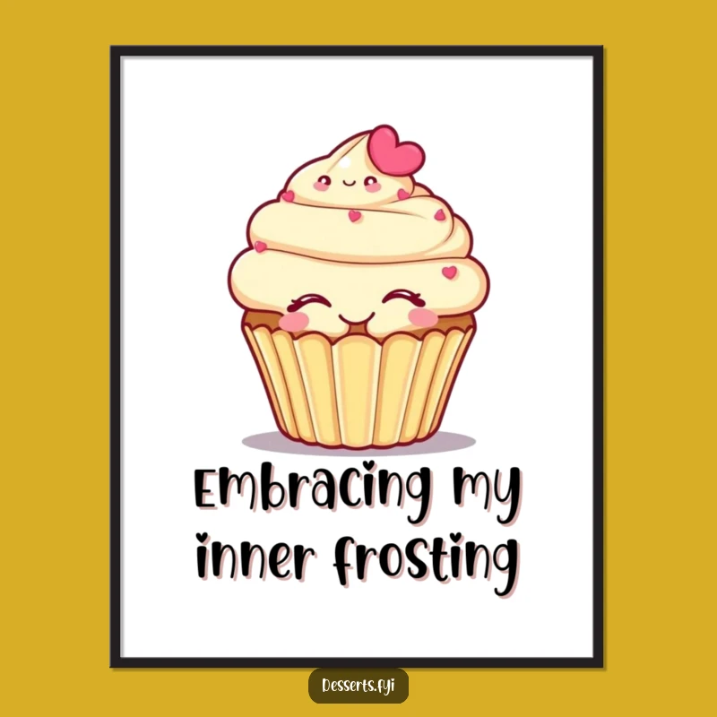 Funny Cupcake Hug Digital Art: Instant Sweetness for Your Walls