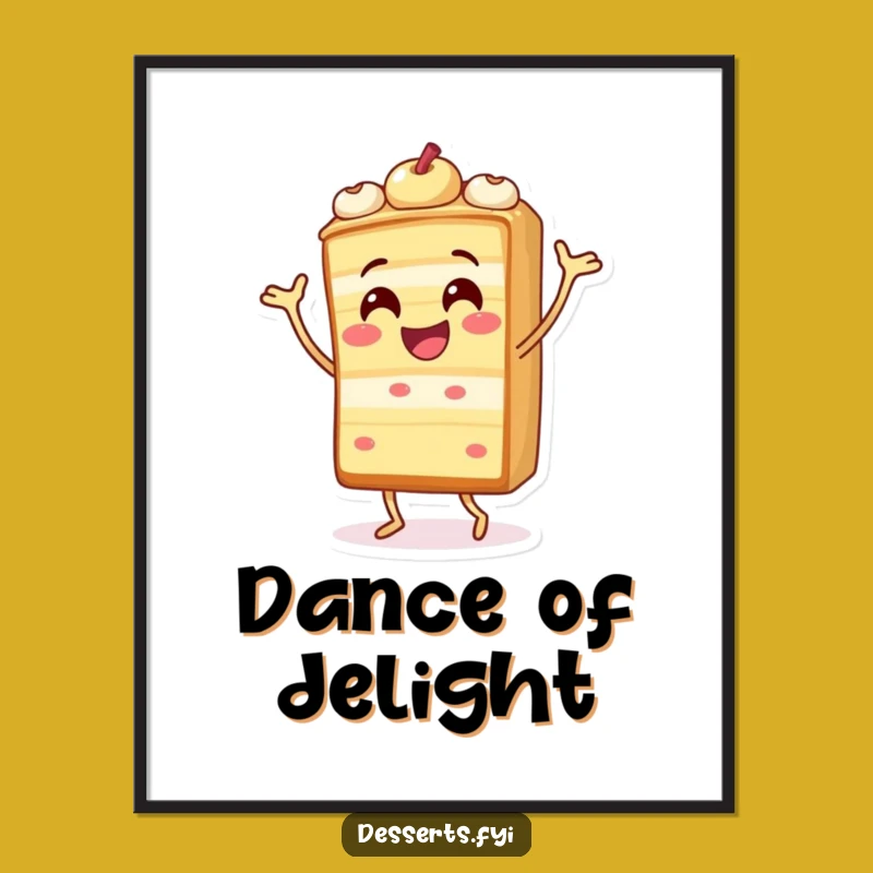 Funny Cake Dance Digital Art: Instant Celebration for Your Walls, A Playful Funny Digital Gift