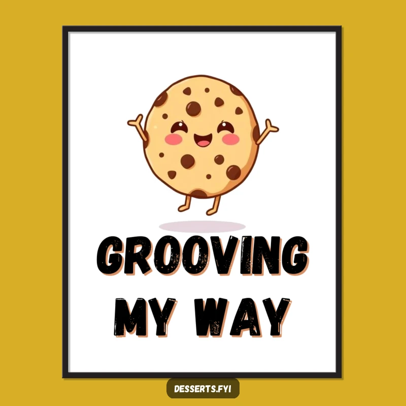 Funny Dancing Cookie Digital Art: Instant Joyful Decor for Your Walls!