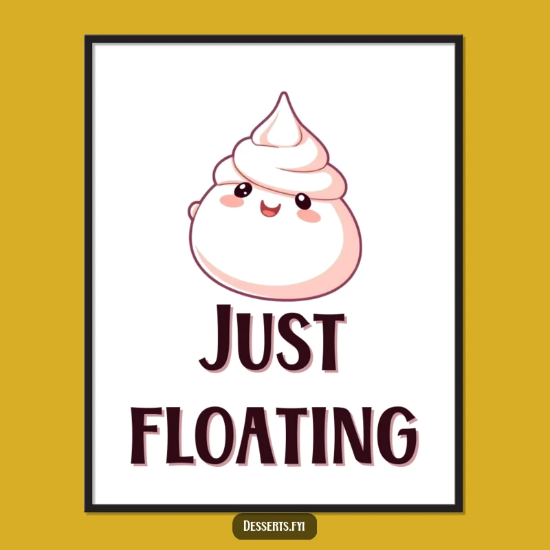 Funny Meringue Digital Art Print: Instant Lighthearted Sweetness and Airy Decor