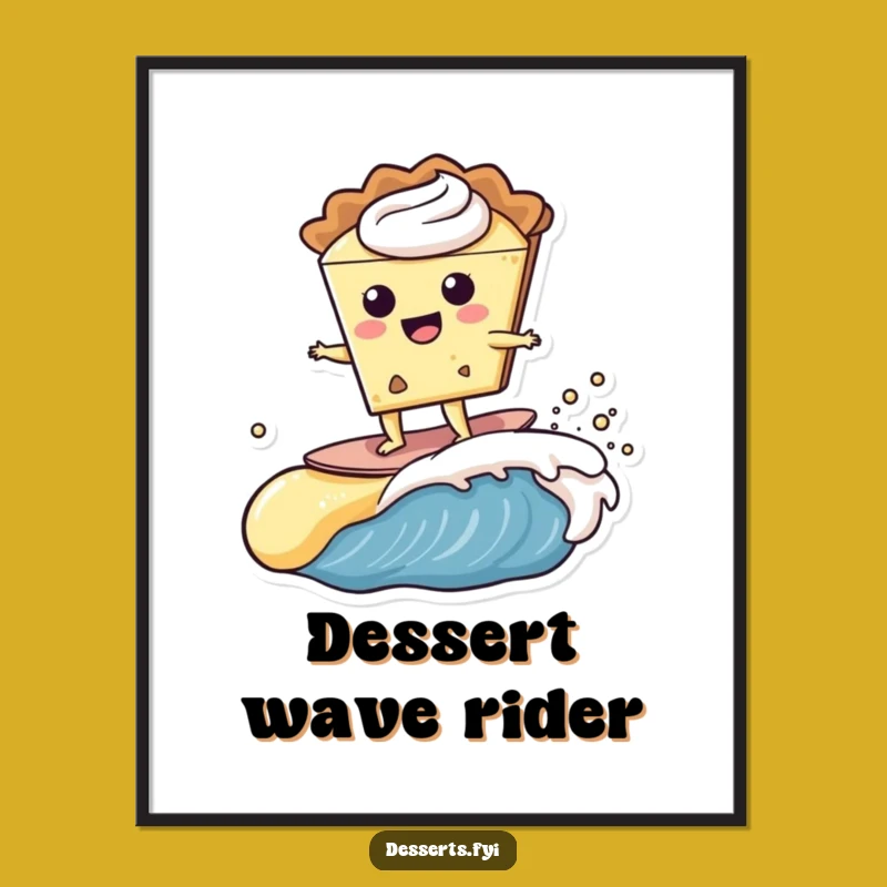 Funny Pie Character Custard Wave Digital Art - Instant Sweet Decor