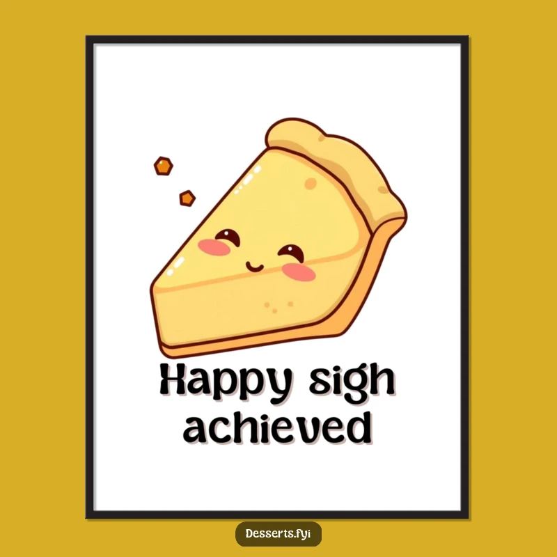 Funny Pie Slice Digital Art: Contentment Sighs, Instant Download, Perfect Funny Gift