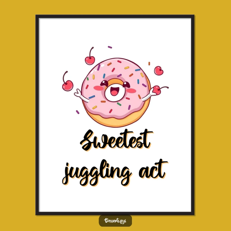 Funny Donut Juggling Digital Art - Instant Sweet Decor