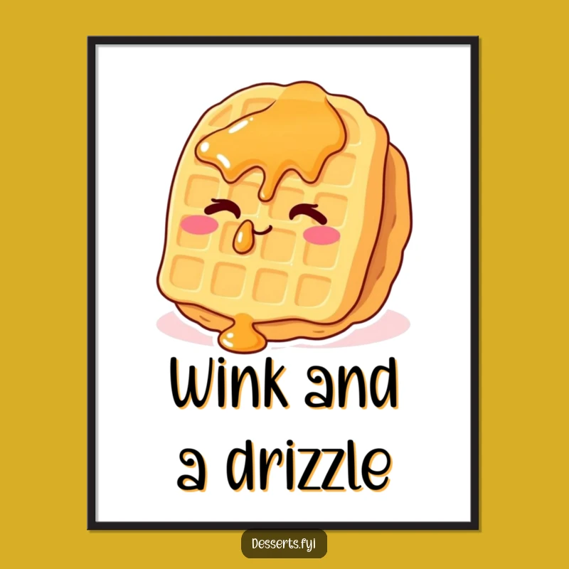 Funny Waffle Digital Art: Cheeky Wink, Instant Download, Perfect Funny Gift