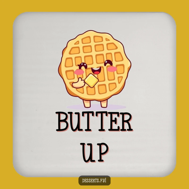 Funny Waffle Drink Coaster: Protect Surfaces with Adorable Breakfast Humor