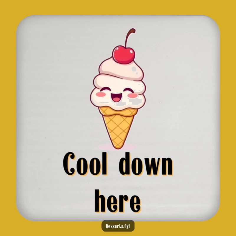 Funny Ice Cream Cone Coaster Set: Protect Surfaces with Giggling Sweet Style!