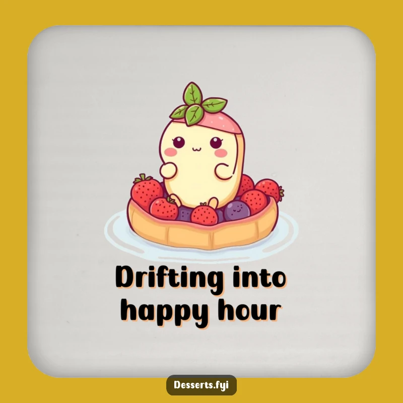 Funny Tart Float Coaster - Protect Surfaces with Berry Charm, Perfect Funny Gift