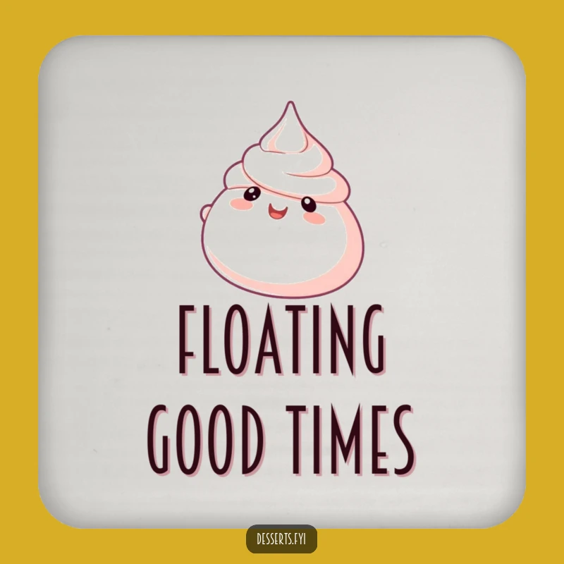 Funny Meringue Drink Coaster: Protect Surfaces with Sweet, Airy Charm