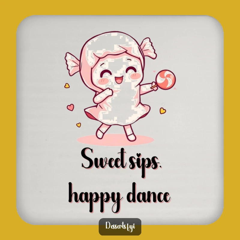 Funny Candy Dance Sweet Pair Coasters: Protect Surfaces with Sweet Moves!