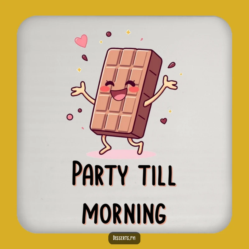 Funny Chocolate Bar Coaster: Dance Protection, Sweet Decor Gift